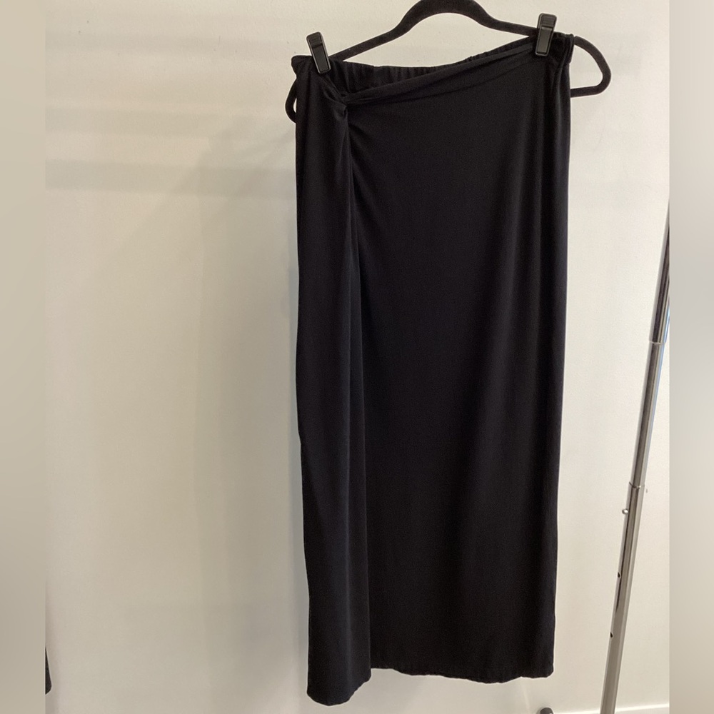 bobi Black Side Slit Maxi Skirt